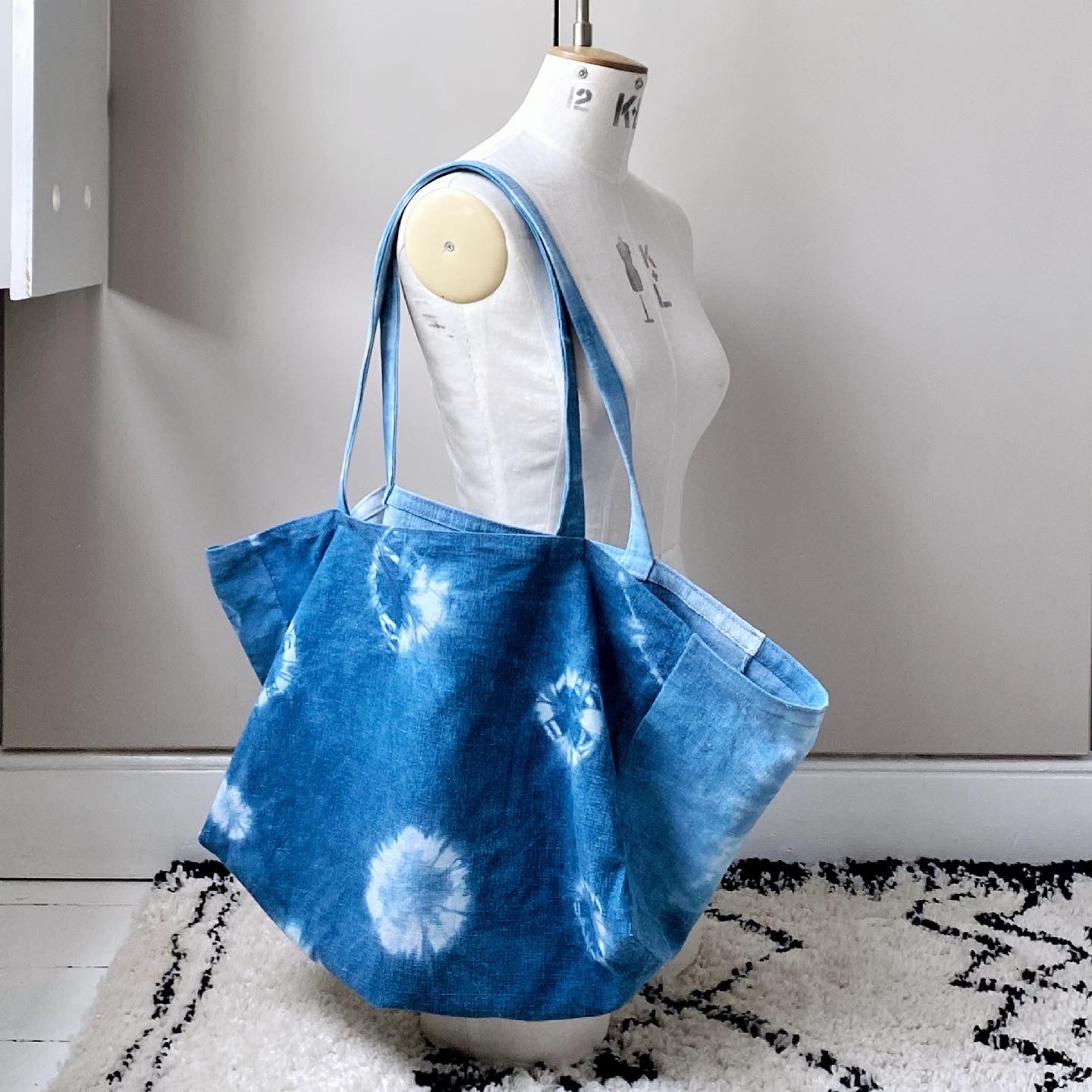 Indigo tie-dye shopper - Plum & Belle