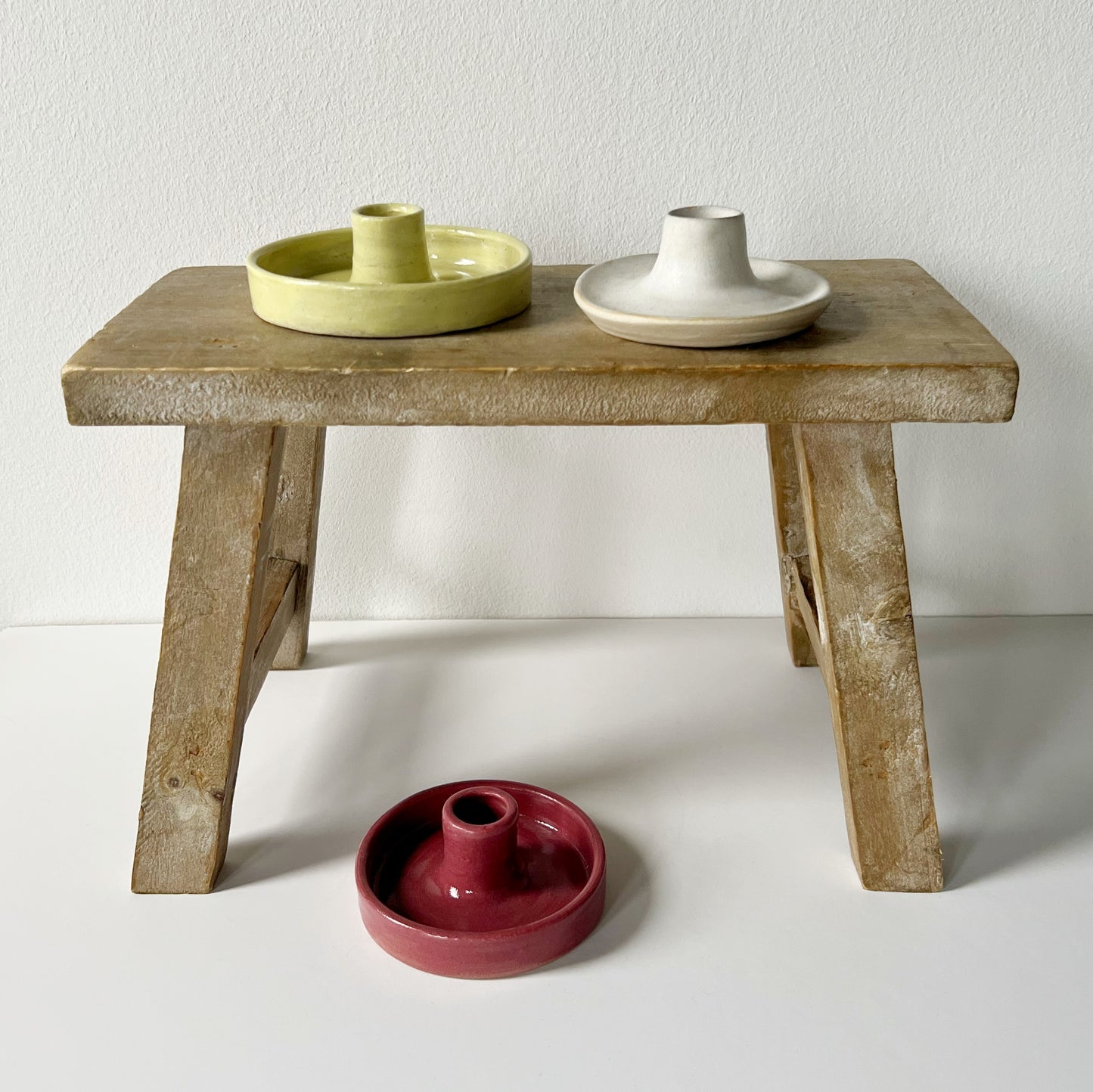 Simple stoneware candleholder