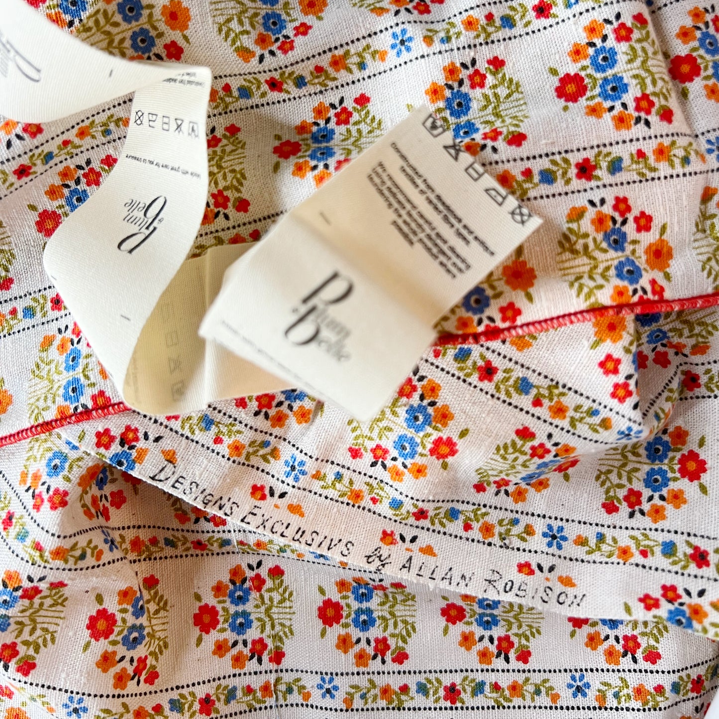 Vintage floral print cotton napkin