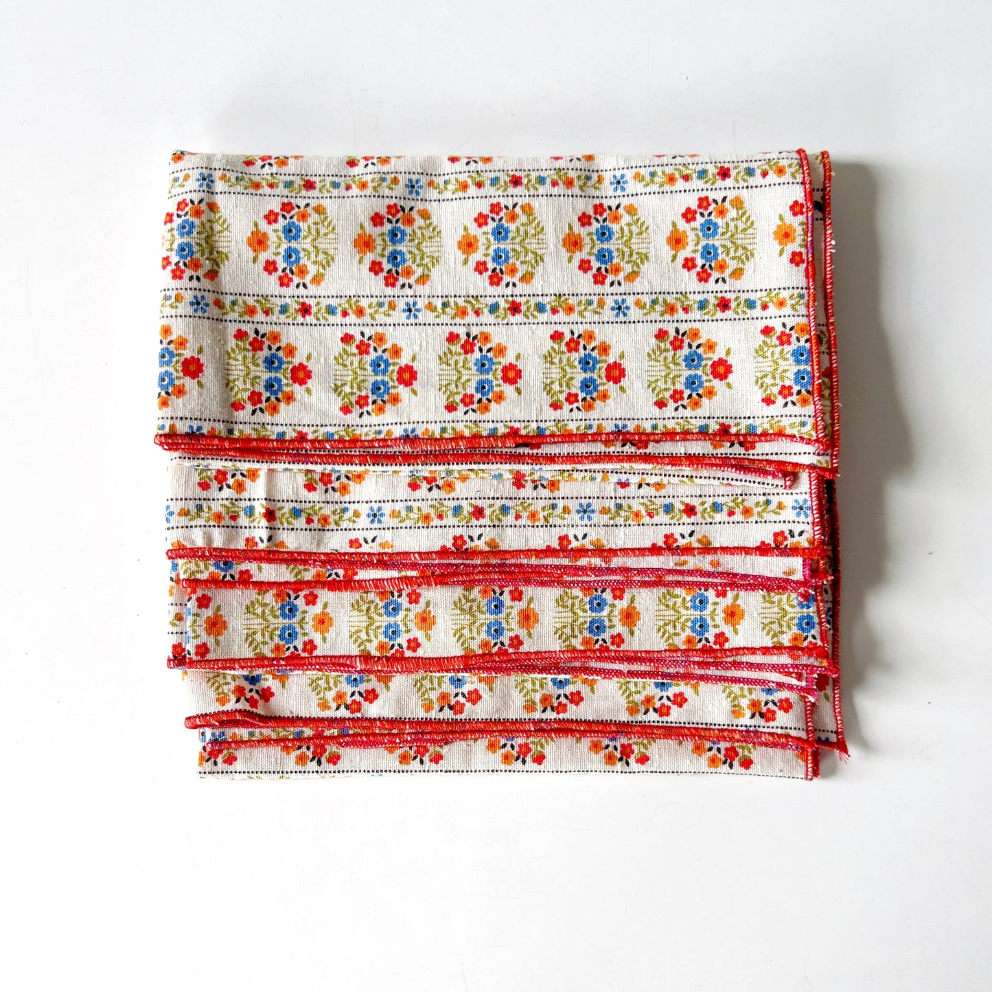 Vintage floral print cotton napkin