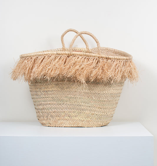 Raffia fringed basket - Plum & Belle