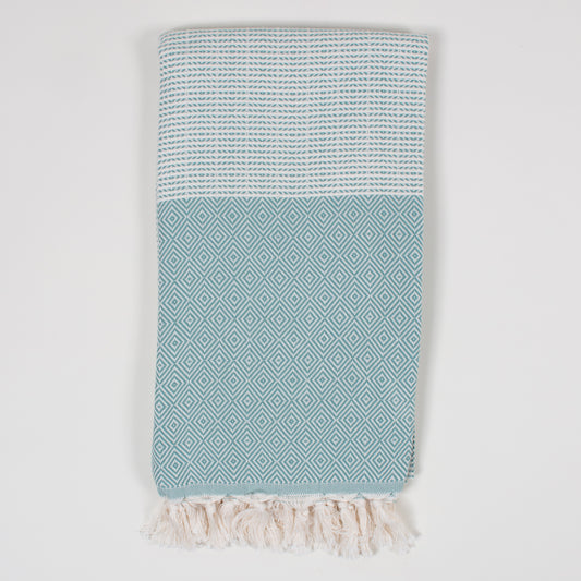 Nordic Dot Hammam Towel, Grey Green - Plum & Belle