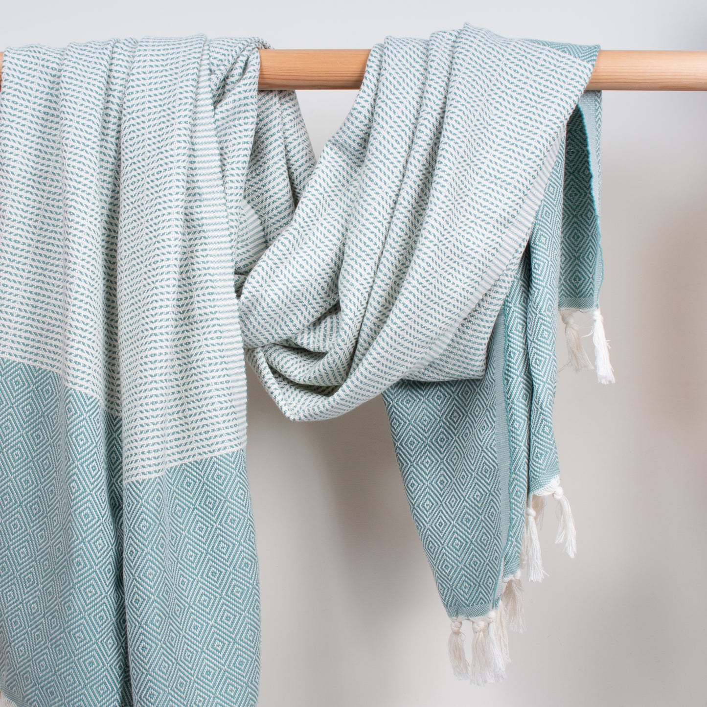 Nordic Dot Hammam Towel, Grey Green