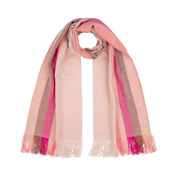 Striped cashmere & wool scarf, 'sunset' colourway, Thread Tales - Plum & Belle