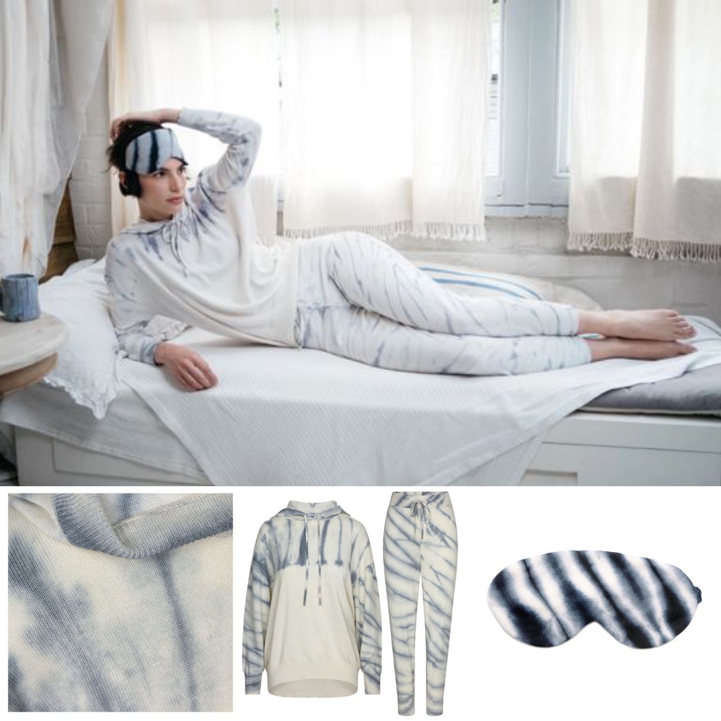 Tie dye cashmere wool eye mask eye mask Thread Tales