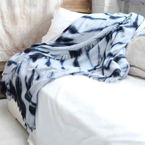 Wool cashmere tie dye blanket Thread Tales