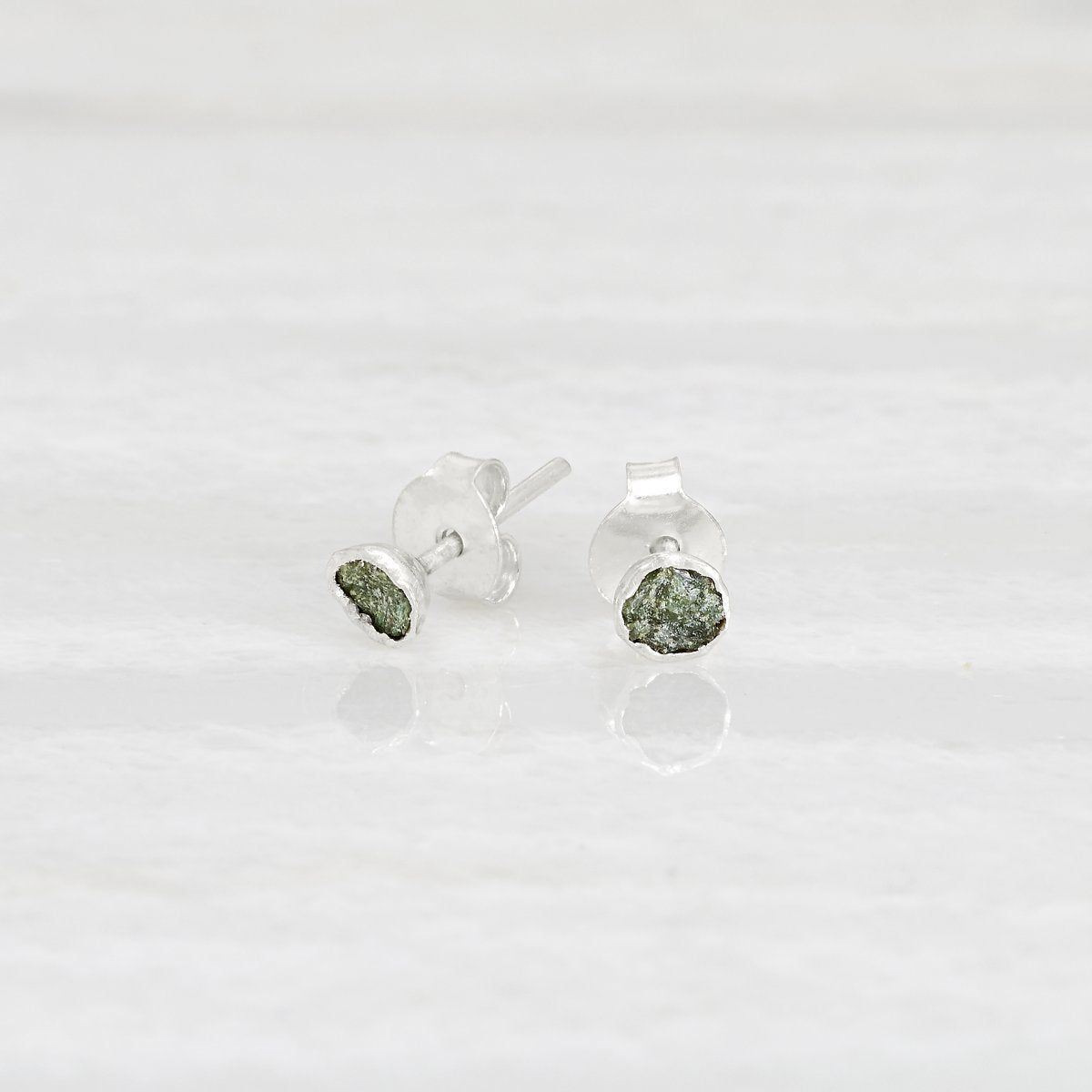Bamiyan turquoise cradle stud earrings, silver earrings Ishkar