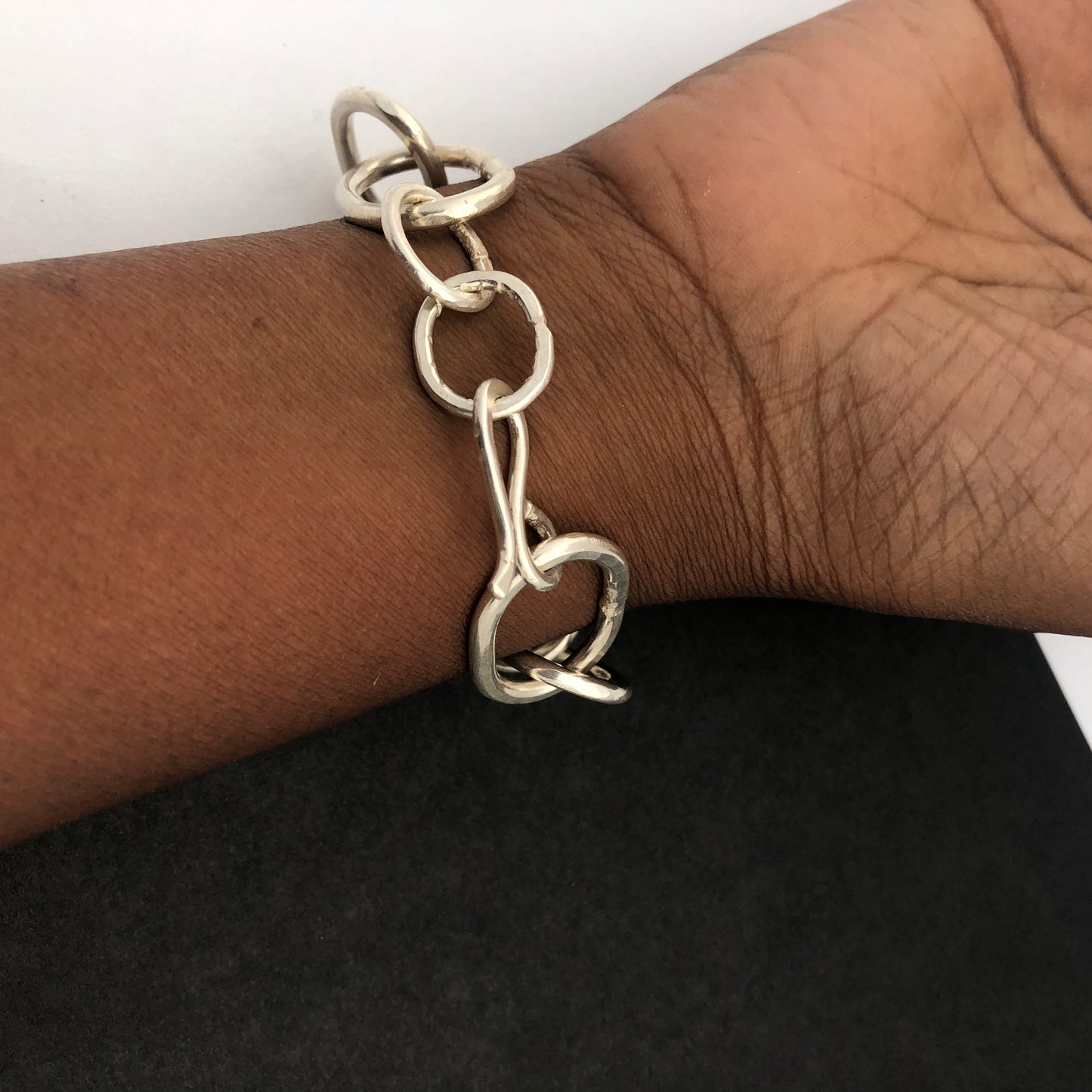 Eco silver heavy chain bracelet, Ange B Designs - Plum & Belle