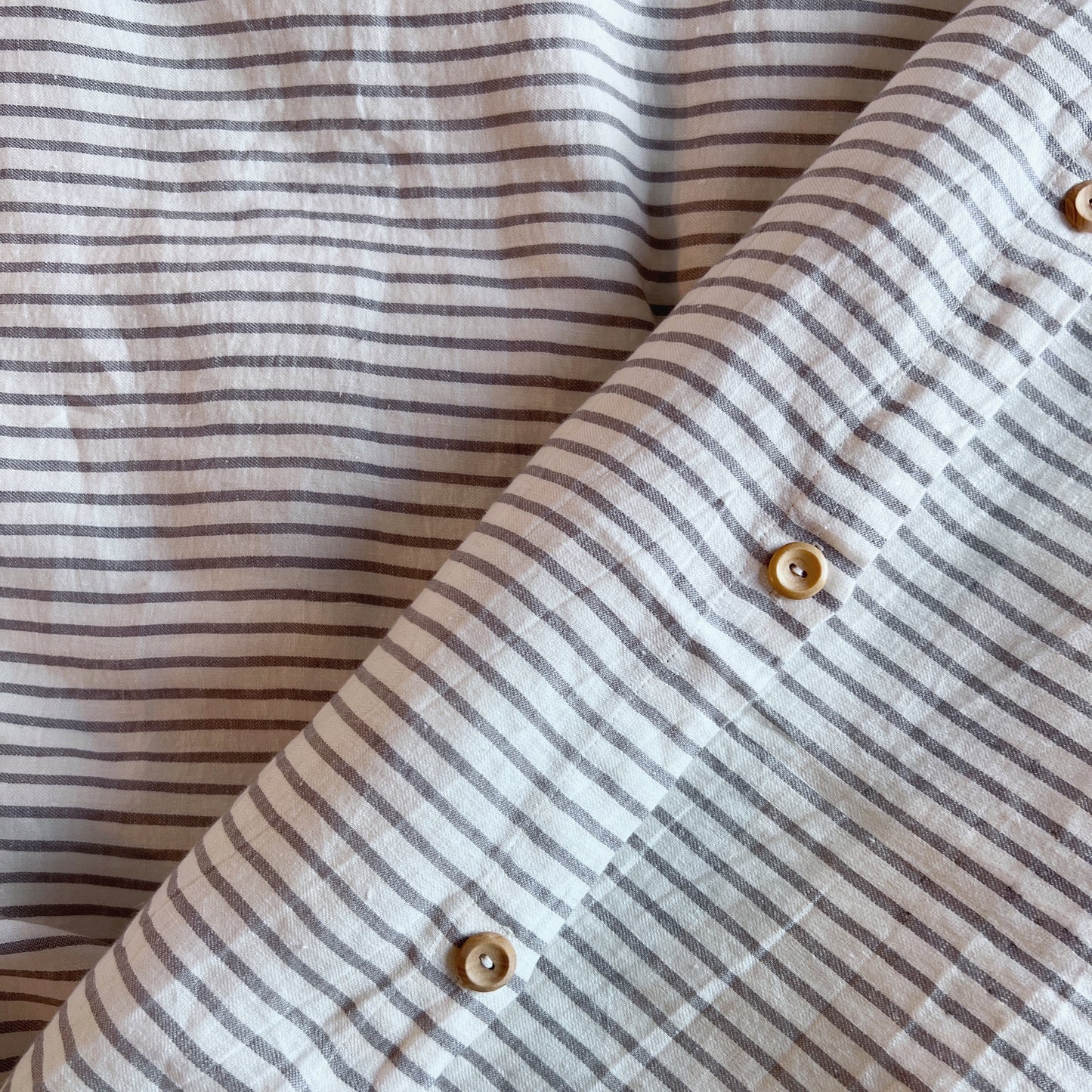 Grey stripe washed linen bedlinen set, kingsize - Plum & Belle