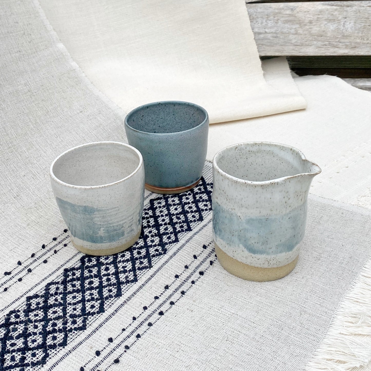 'Silver swoosh' stoneware jug - Plum & Belle