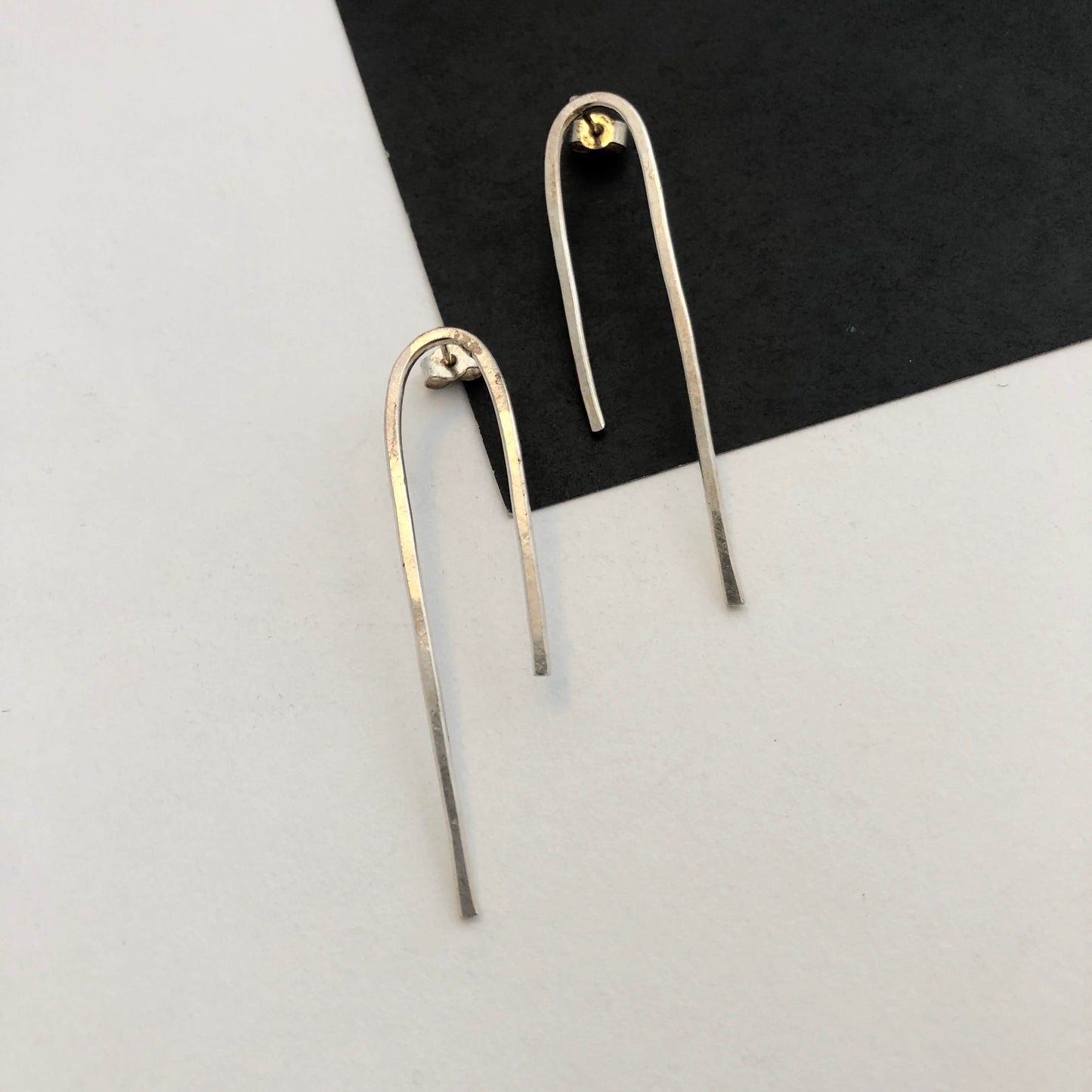 Eco silver Minimal Drama earrings Ange B Designs - Plum & Belle