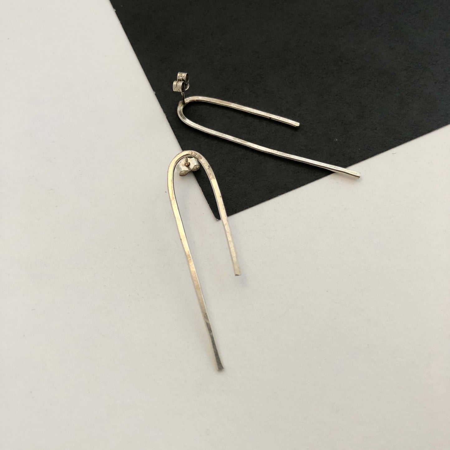 Eco silver Minimal Drama earrings Ange B Designs - Plum & Belle