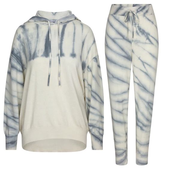Tie dyed loungewear set, light blue/ivory knitwear Thread Tales
