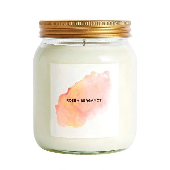 Rose + Bergamot aromatherapy candle - Plum & Belle