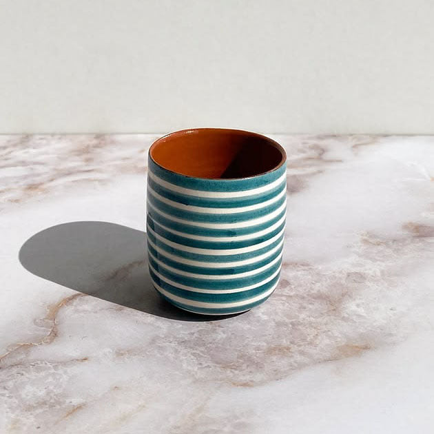 Classic stripe shot beaker, teal - Plum & Belle