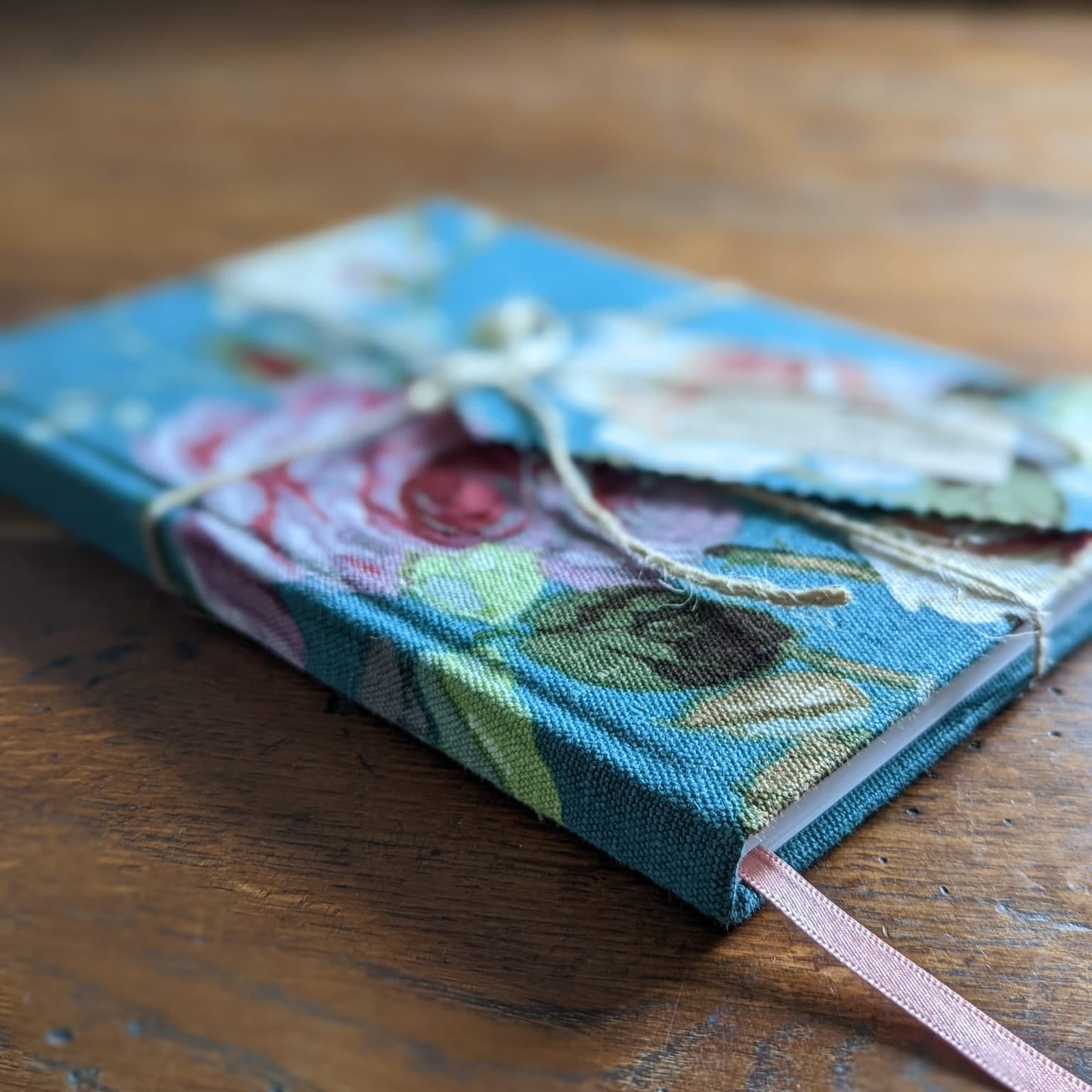 Vintage fabric bound journal, lined