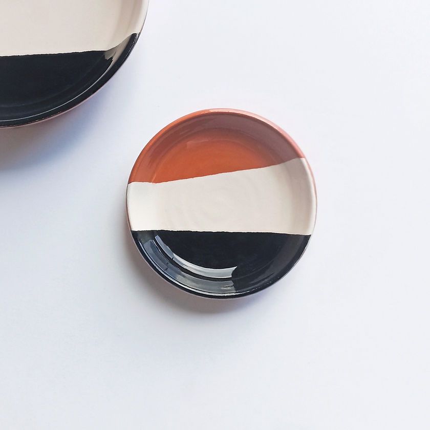 Mini bowl, terços in black, natural white and terracotta - Plum & Belle
