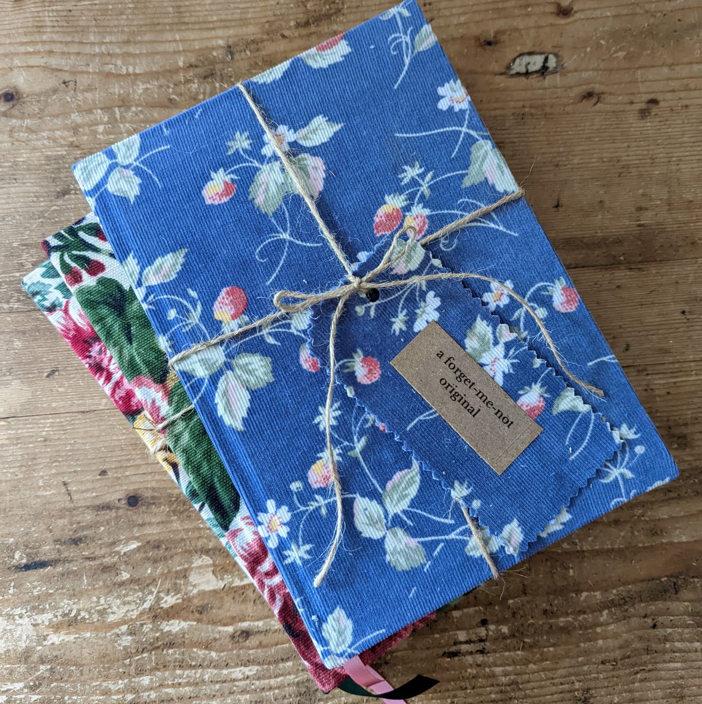 Vintage fabric bound journal, lined
