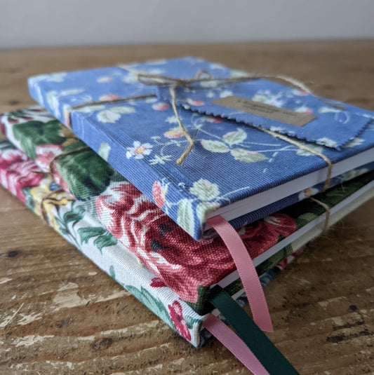 Vintage fabric bound journal, lined
