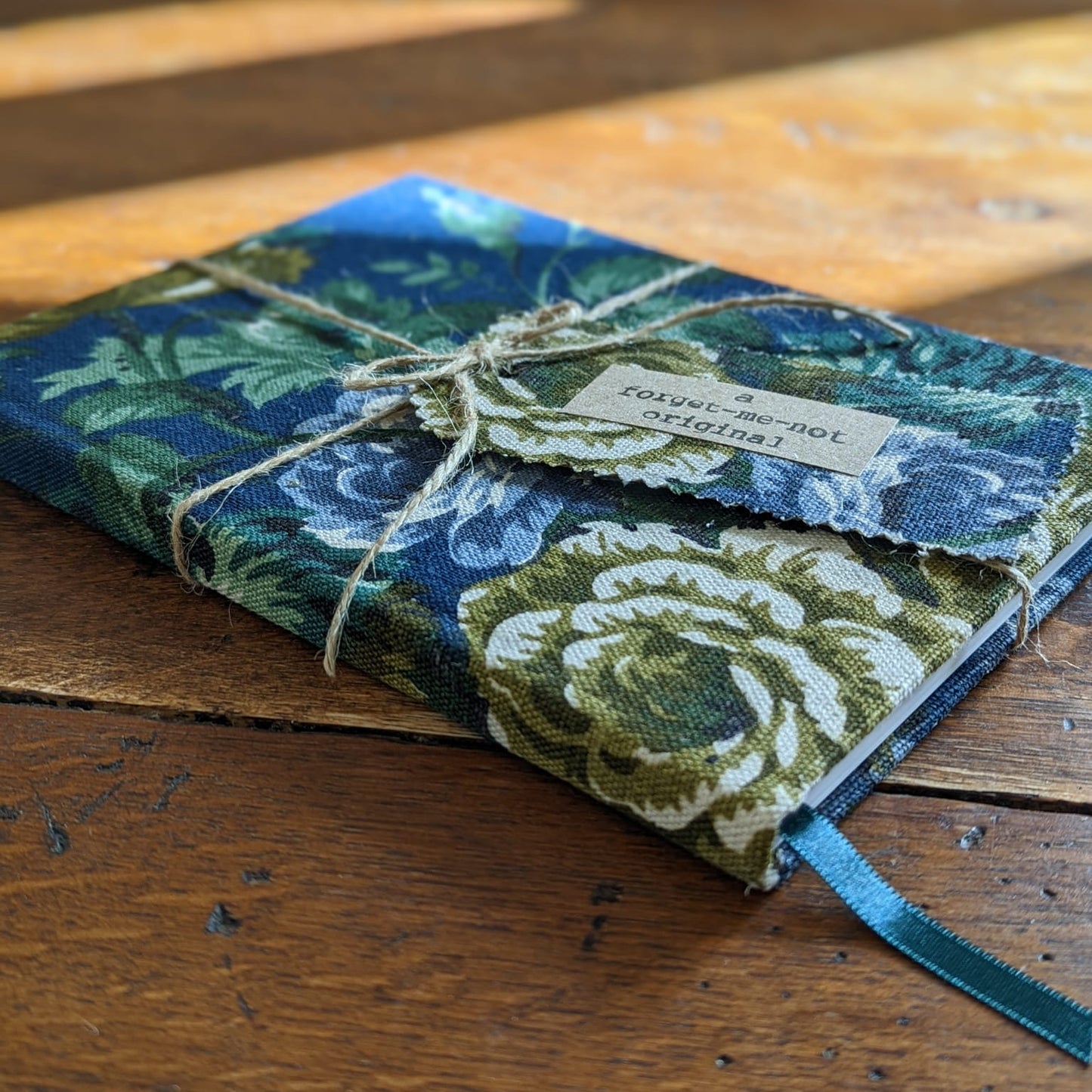 Vintage fabric bound journal, lined