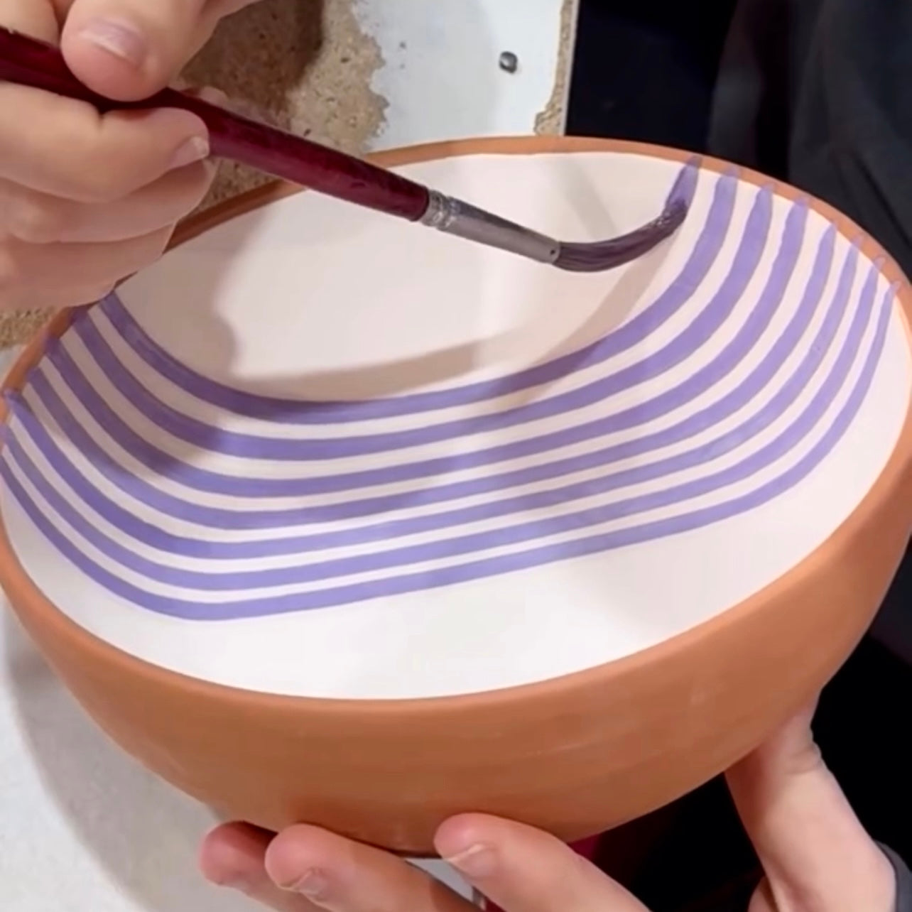 Mini bowl, stripe in teal - Plum & Belle