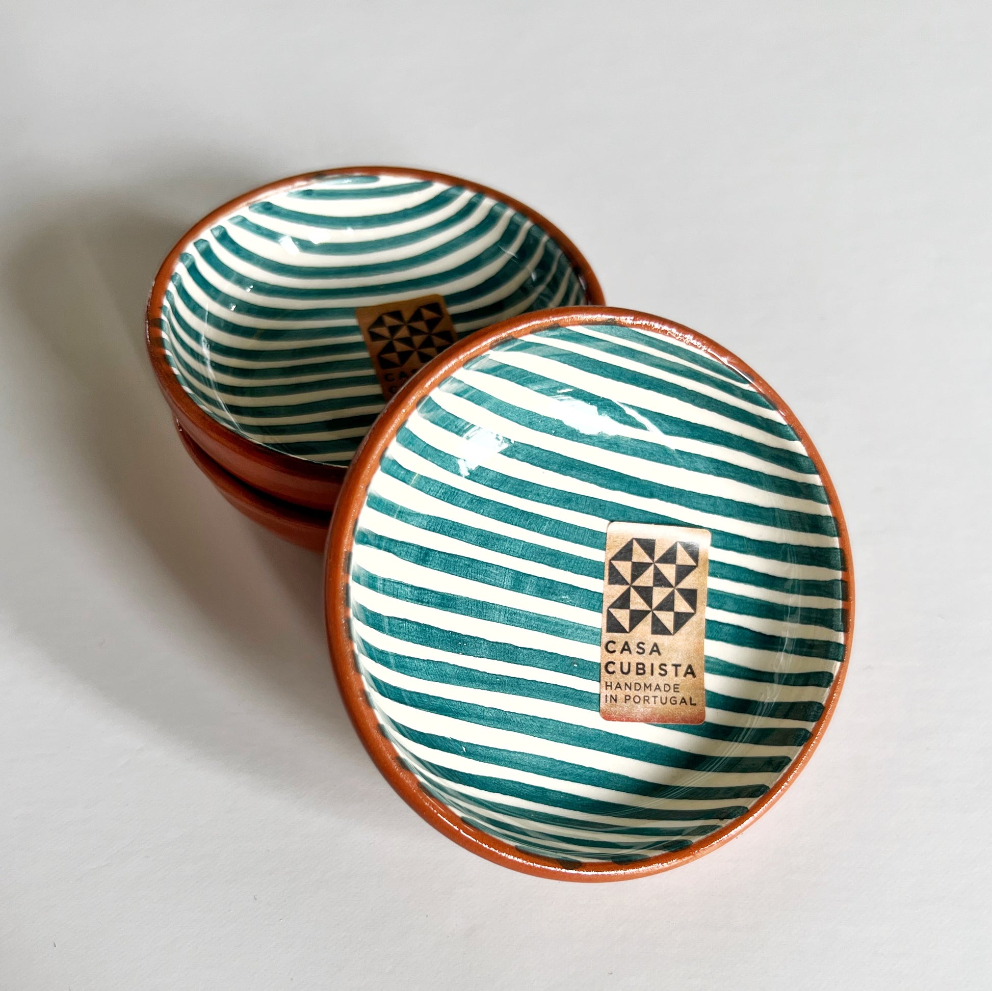 Mini bowl, stripe in teal - Plum & Belle