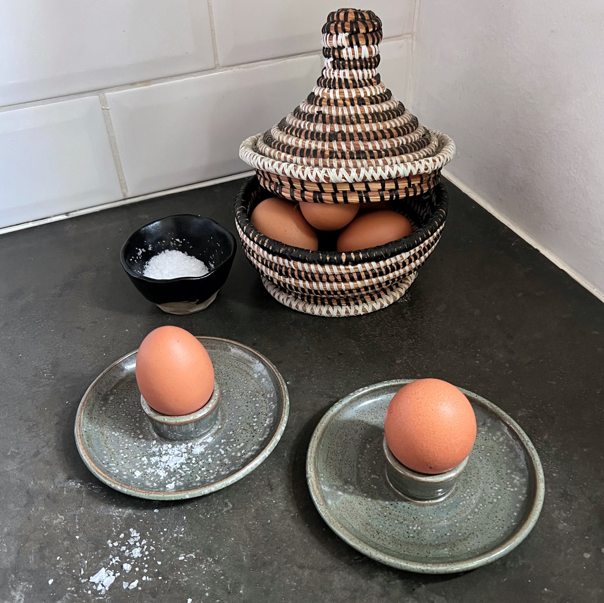 Vintage studio pottery egg cups - Plum & Belle