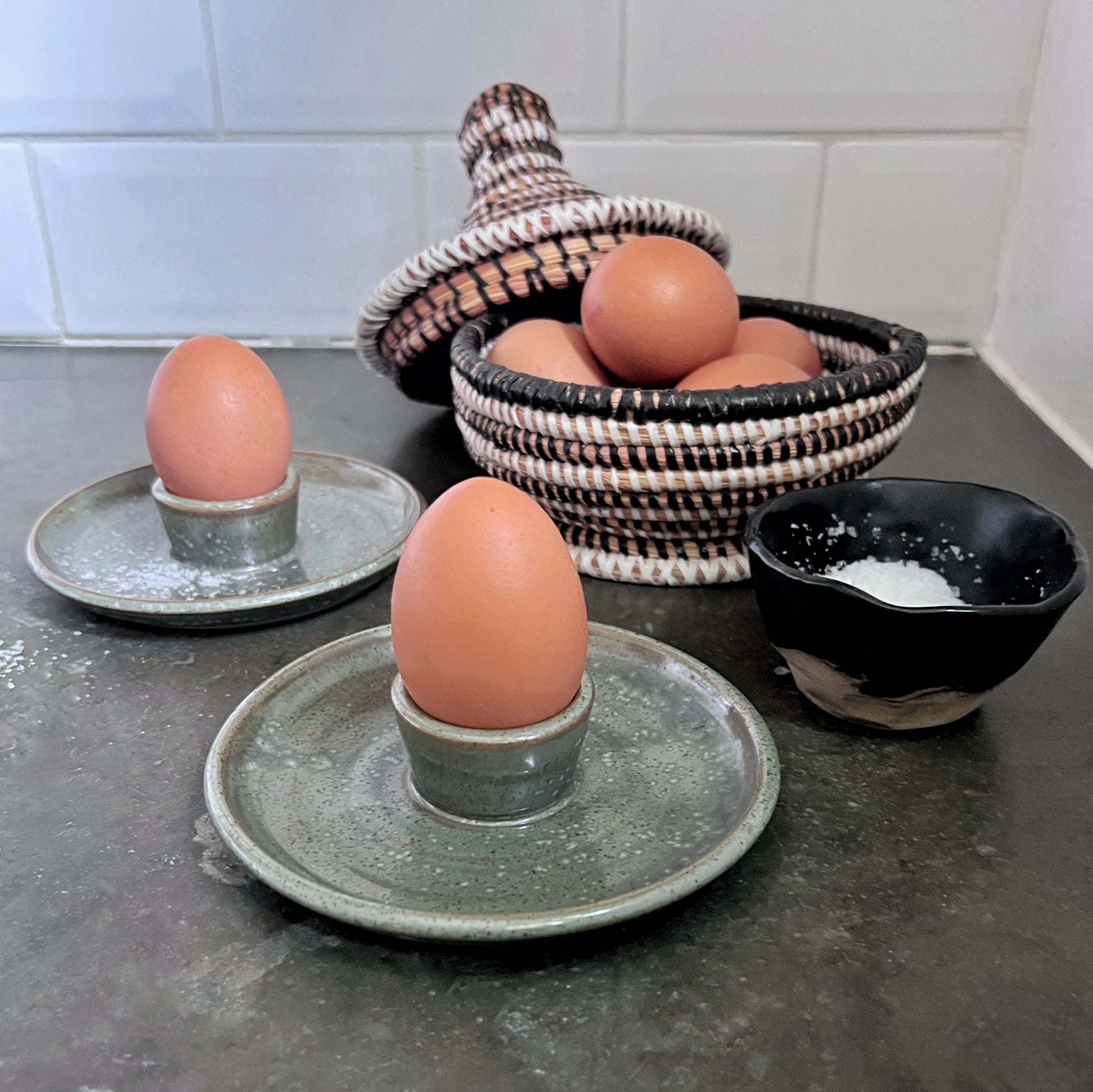 Vintage studio pottery egg cups - Plum & Belle