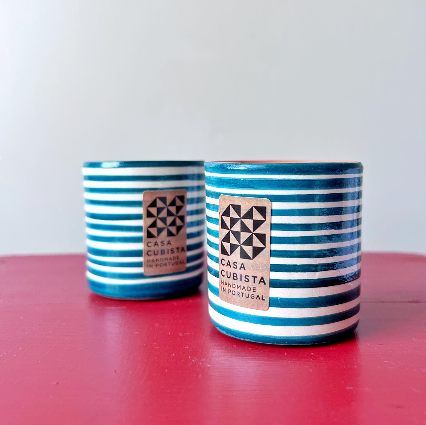 Classic stripe shot beaker, teal - Plum & Belle