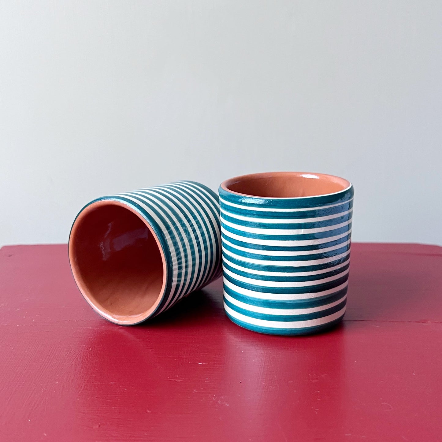 Classic stripe shot beaker, teal - Plum & Belle