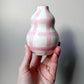 Mini terracotta gourd vase, grid - Plum & Belle