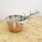 Stoneware herb stripping bowl