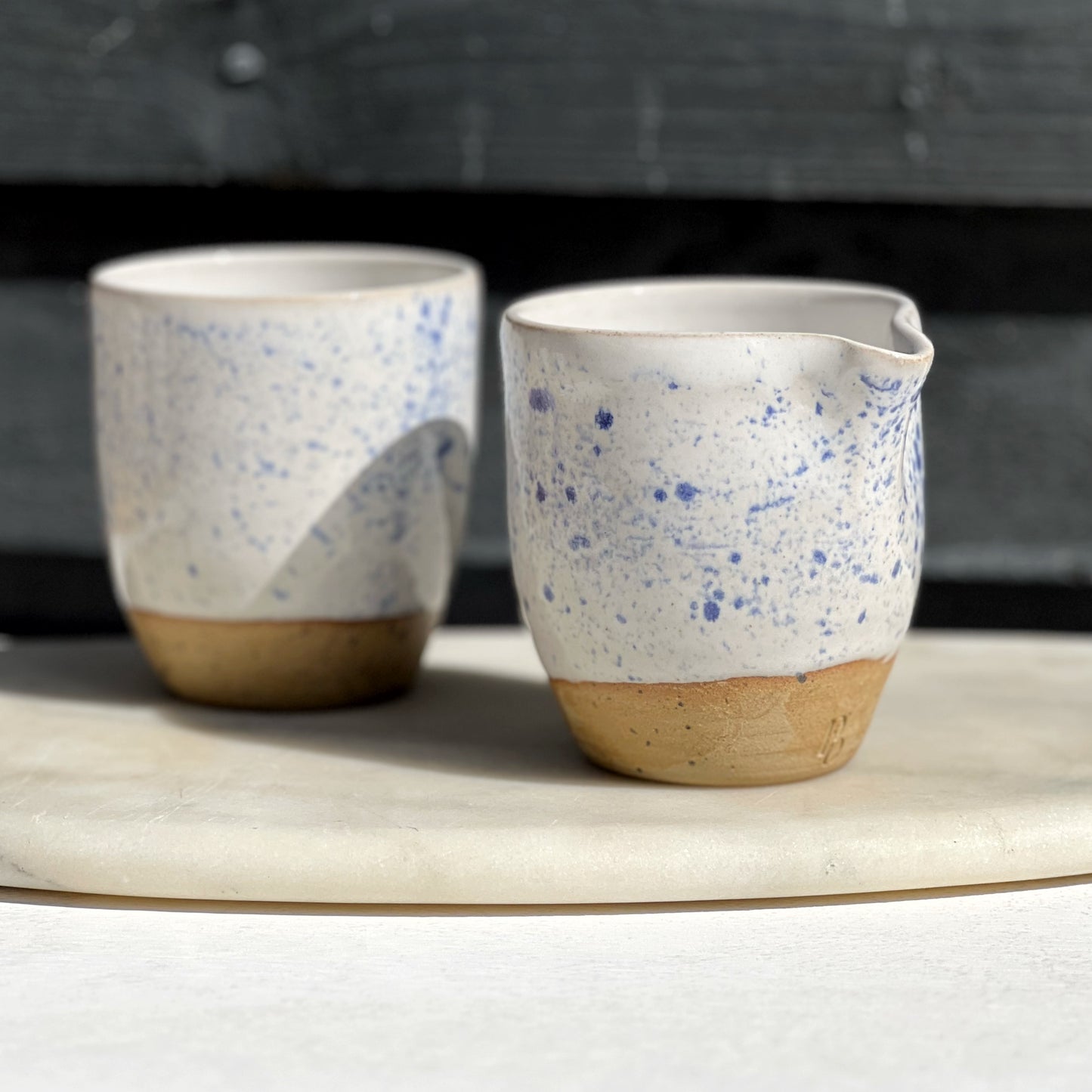 'Blue Splash' stoneware jug