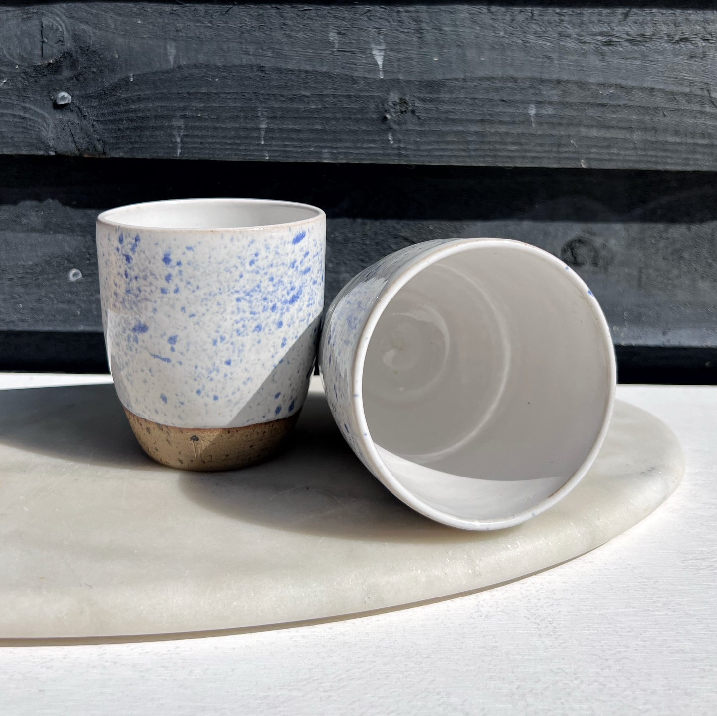 'Blue Splash' stoneware beaker