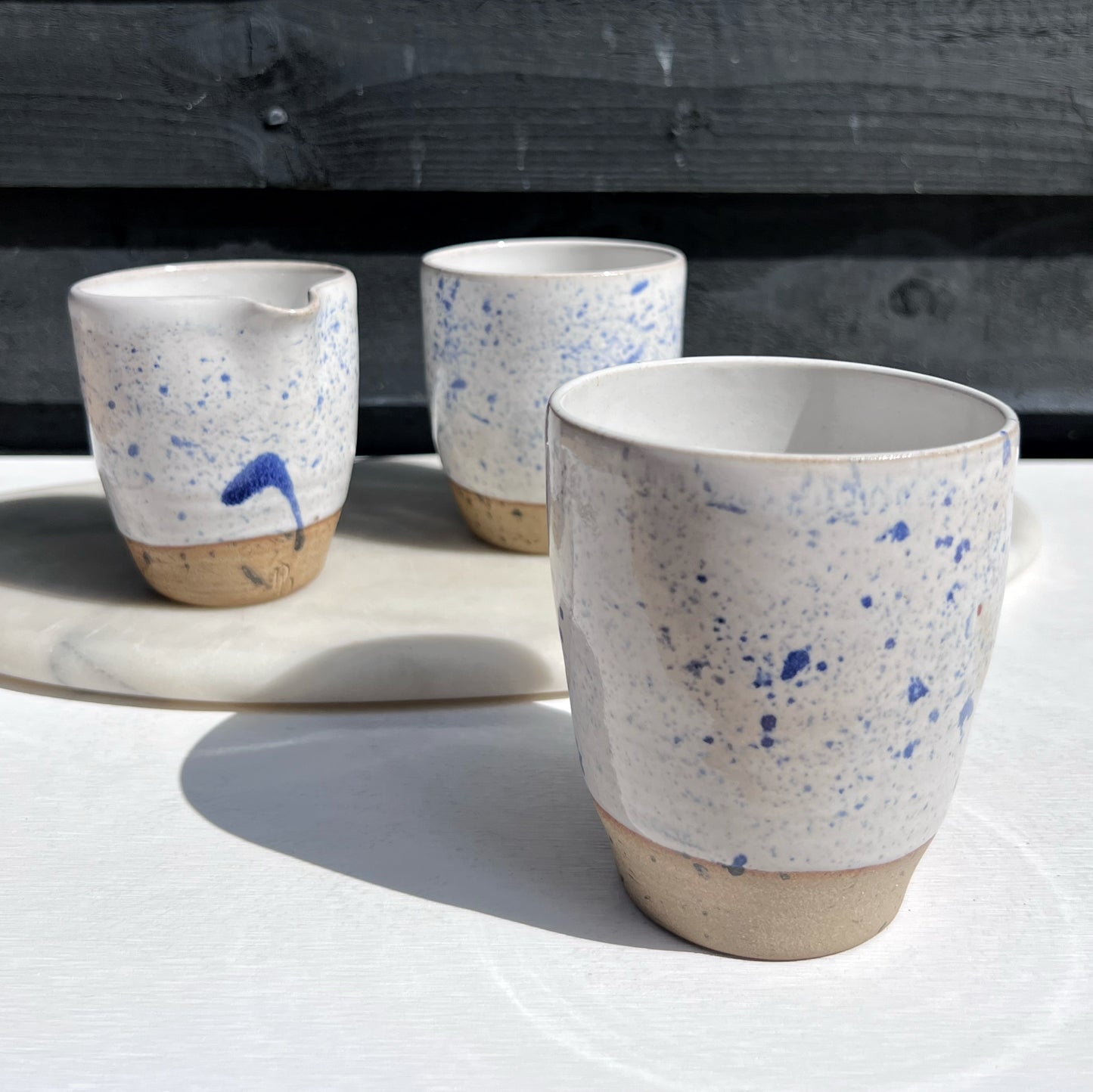 'Blue Splash' stoneware jug