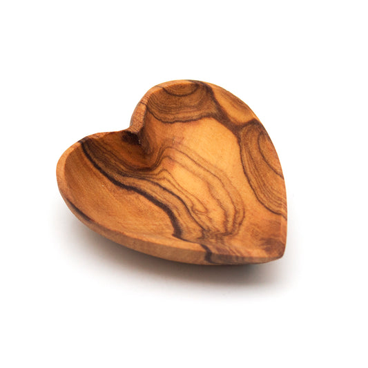 Olive Wood Small Heart Dish