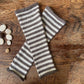 Stripey alpaca fingerless gloves