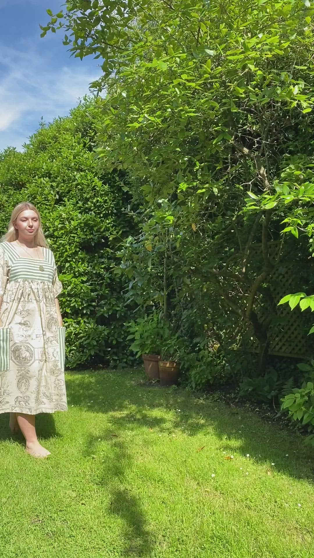 Amy stripe and toile de jouy dress Plum & Belle