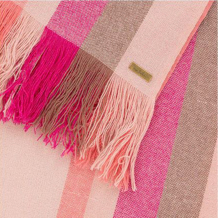 Striped cashmere & wool scarf, 'sunset' colourway, Thread Tales - Plum & Belle