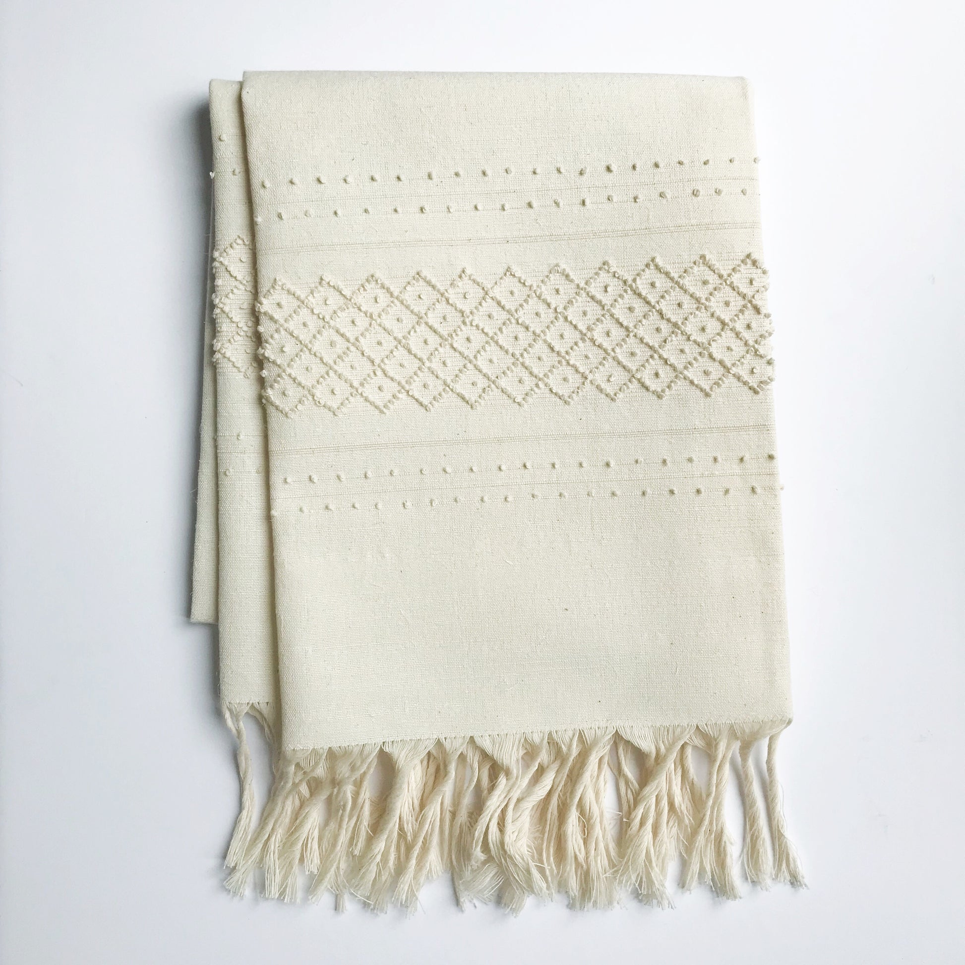 Handwoven linen towel, Casa Cubista - Plum & Belle