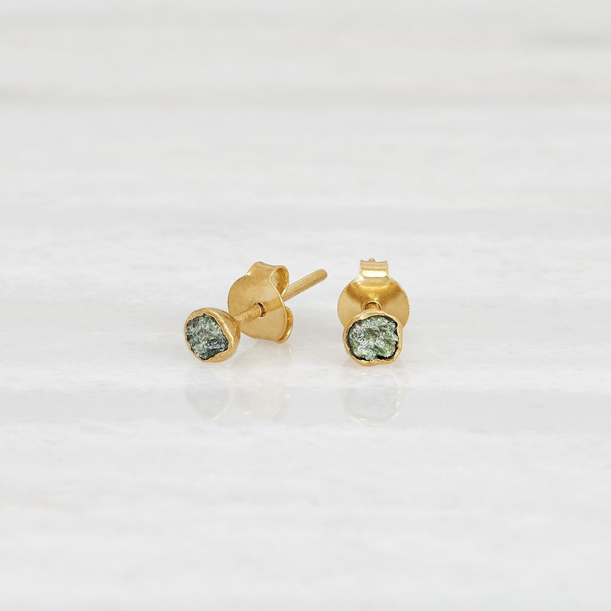 Bamiyan turquoise cradle stud earrings, gold-plated earrings Ishkar   