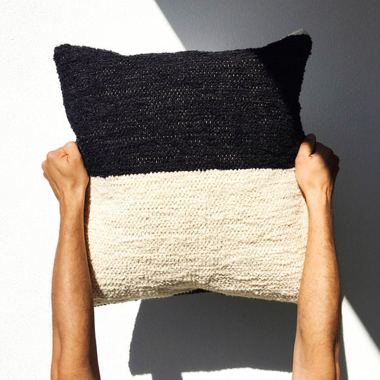 Colour Block respun textile cushion, Casa Cubista - Plum & Belle