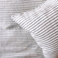 Grey stripe washed linen bedlinen set, kingsize - Plum & Belle