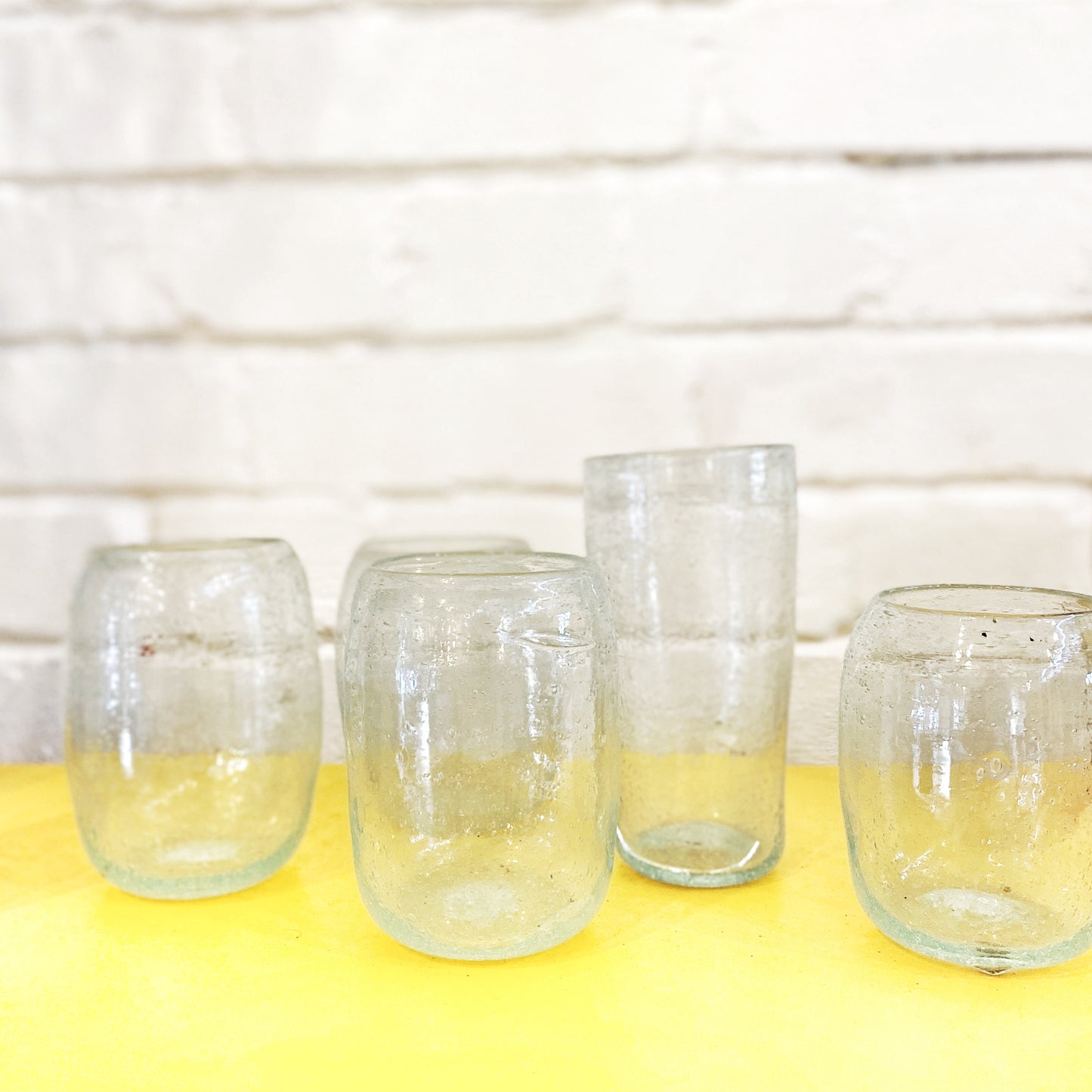 Pair of aqua colour handblown tumblers, Ishkar - Plum & Belle