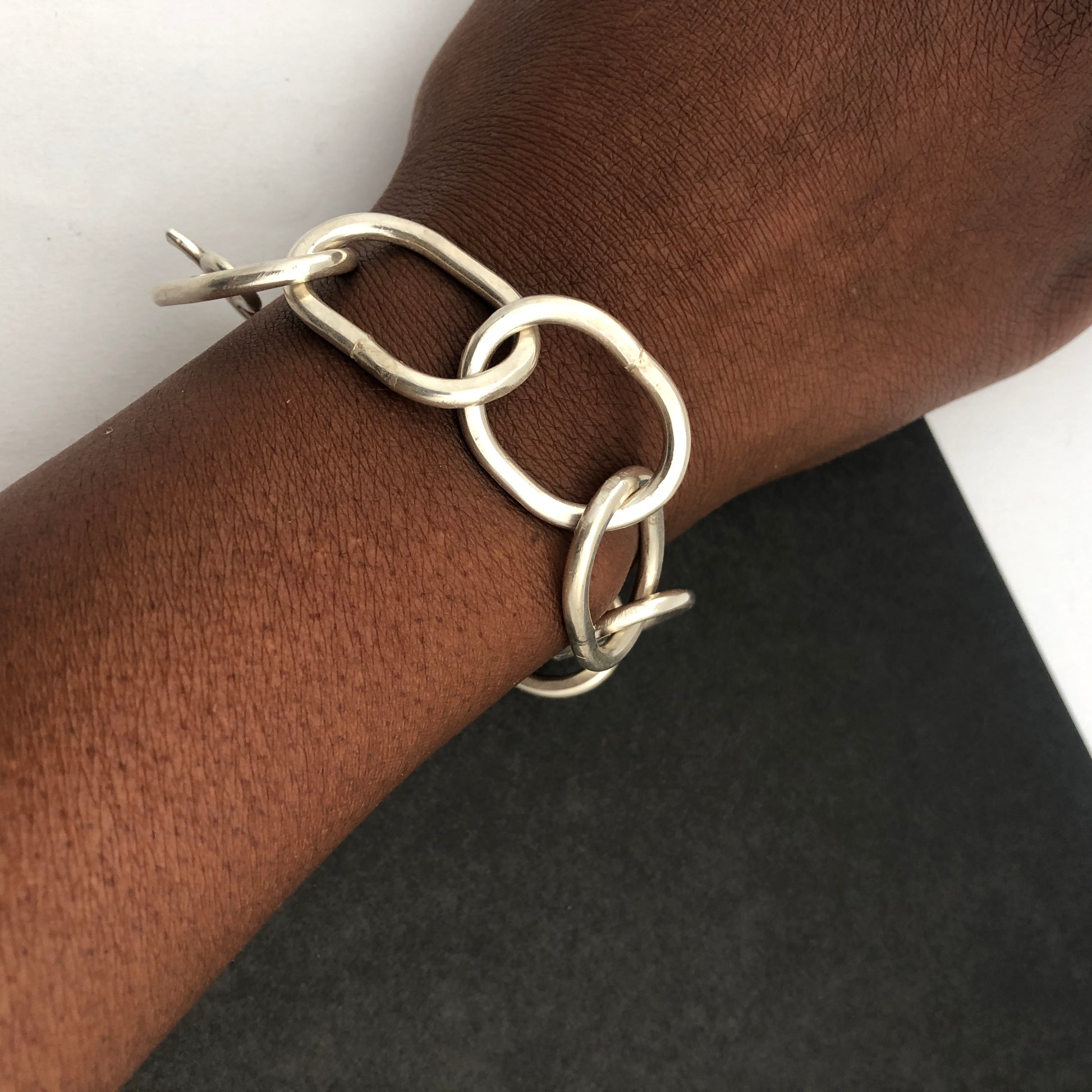 Eco silver heavy chain bracelet, Ange B Designsr - Plum & Belle