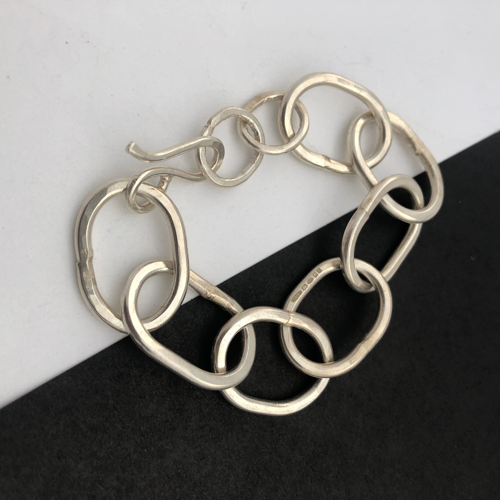 Eco silver heavy chain bracelet, Ange B Designs - Plum & Belle