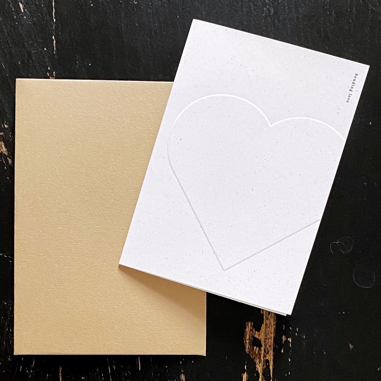 Sending Love embossed greetings card Kinshipped - Plum & Belle