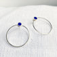 Stud hoop earrings, silver with lapis - Plum & Belle
