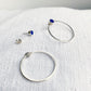 Stud hoop earrings, silver with lapis - Plum & Belle