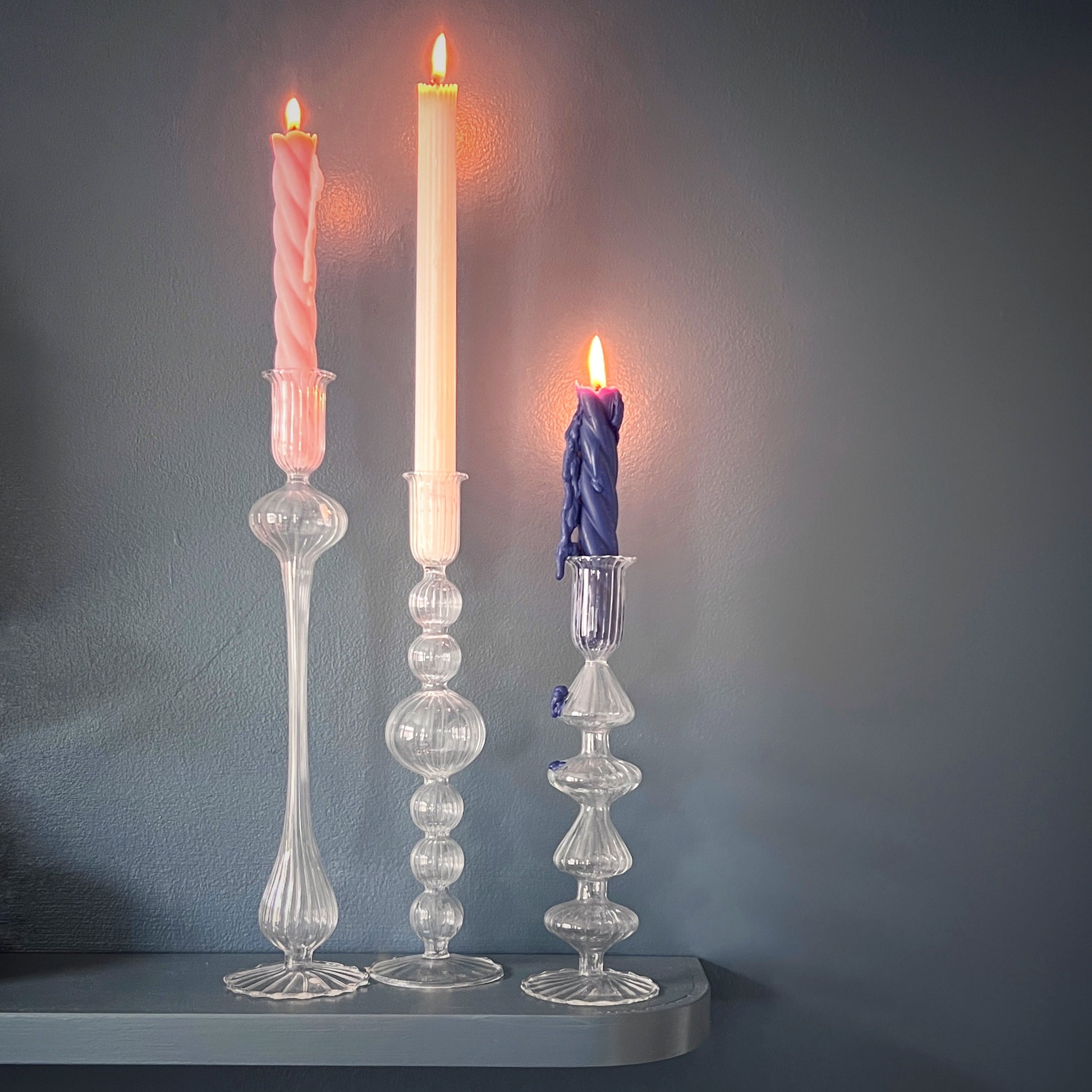 Pair of midnight blue Isla candles Beatrice's Bedroom   